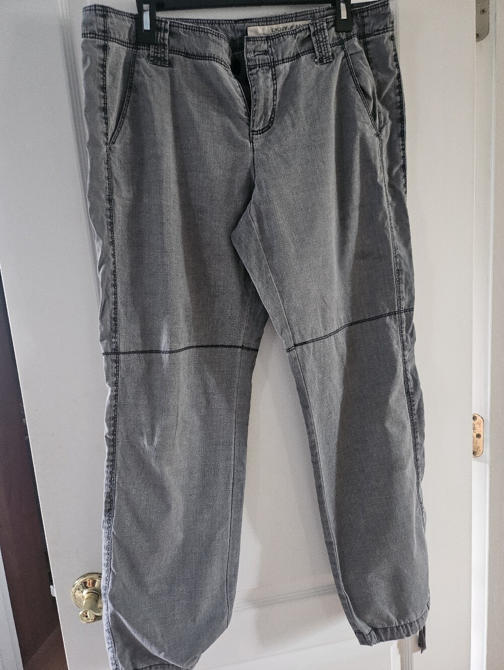 DKNY Cargo Gray Jeans - Washed Charcoal Size 10